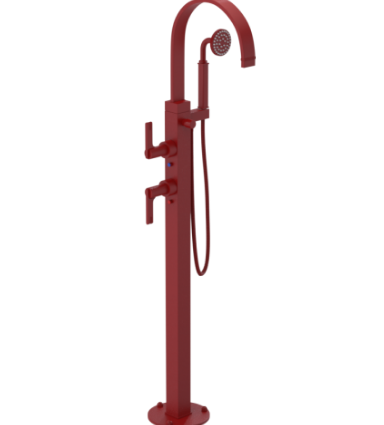 Rubinet 3GRTL Floor Mount Tub Filler with Hand Held Shower