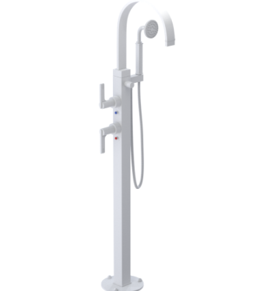 Rubinet 3GRTL Floor Mount Tub Filler with Hand Held Shower