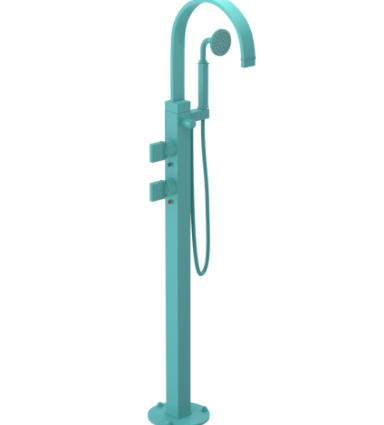 Rubinet 3GRTQ Floor Mount Tub Filler with Hand Held Shower