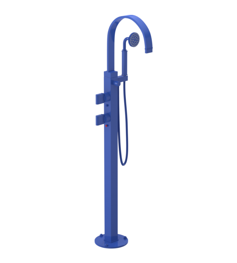 Rubinet 3GRTQ Floor Mount Tub Filler with Hand Held Shower