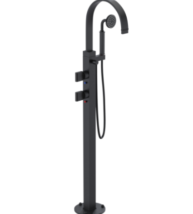 Rubinet 3GRTQ Floor Mount Tub Filler with Hand Held Shower