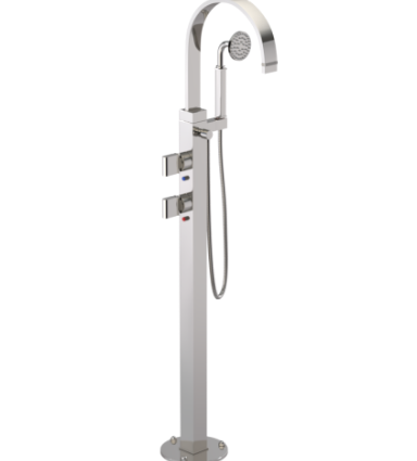 Rubinet 3GRTQ Floor Mount Tub Filler with Hand Held Shower