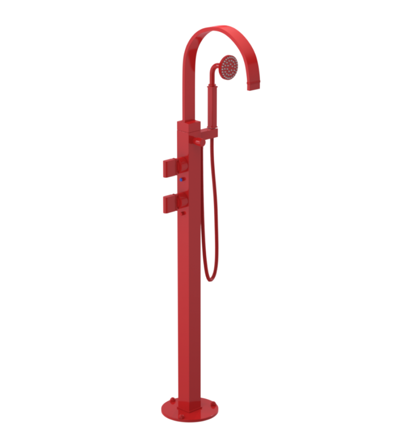 Rubinet 3GRTQ Floor Mount Tub Filler with Hand Held Shower