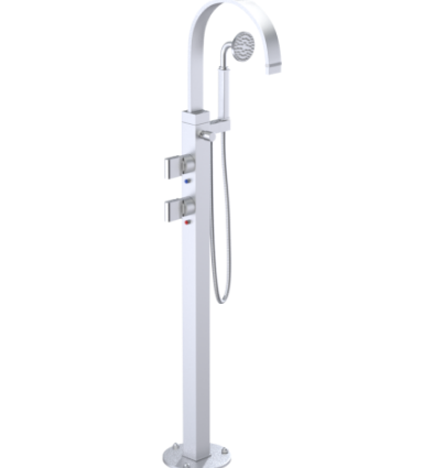 Rubinet 3GRTQ Floor Mount Tub Filler with Hand Held Shower