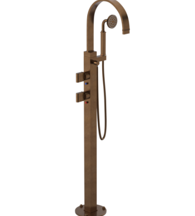 Rubinet 3GRTQ Floor Mount Tub Filler with Hand Held Shower
