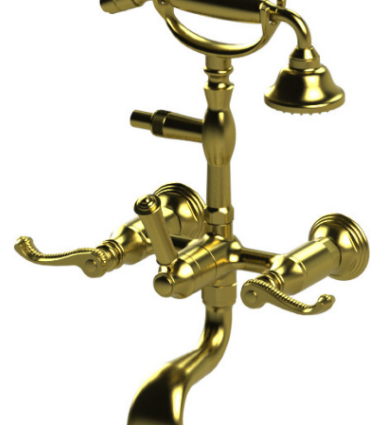 Rubinet 3WETL Wall Mount Tub Filler With Hand Held Shower