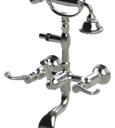 Rubinet 3WETL Wall Mount Tub Filler With Hand Held Shower