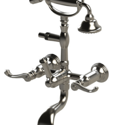 Rubinet 3WETL Wall Mount Tub Filler With Hand Held Shower