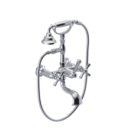 Rubinet 3WFMC Wall Mount Tub Filler With Hand Held Shower