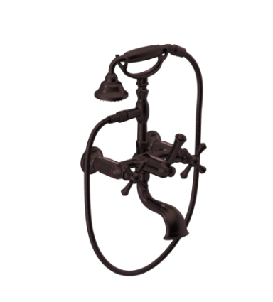 Rubinet 3WFMC Wall Mount Tub Filler With Hand Held Shower