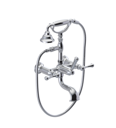 Rubinet 3WFML Wall Mount Tub Filler With Hand Held Shower