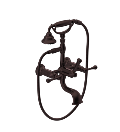 Rubinet 3WFML Wall Mount Tub Filler With Hand Held Shower