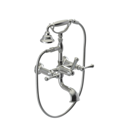 Rubinet 3WFML Wall Mount Tub Filler With Hand Held Shower