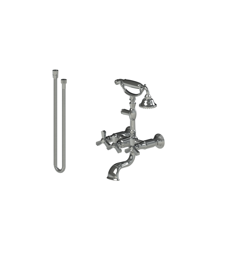 Rubinet 3WHXC Wall Mount Tub Filler With Hand Held Shower