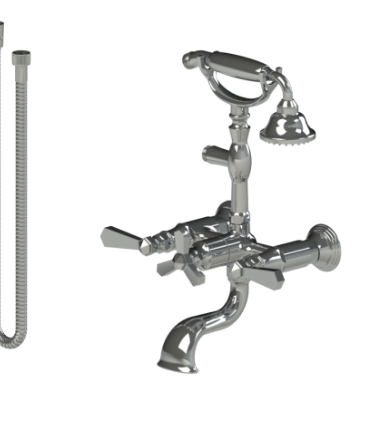 Rubinet 3WHXL Wall Mount Tub Filler With Hand Held Shower