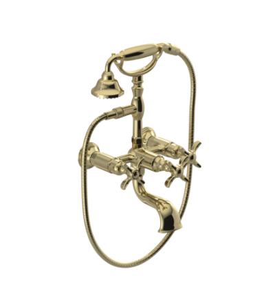 Rubinet 3WRVC Wall Mount Tub Filler With Hand Held Shower