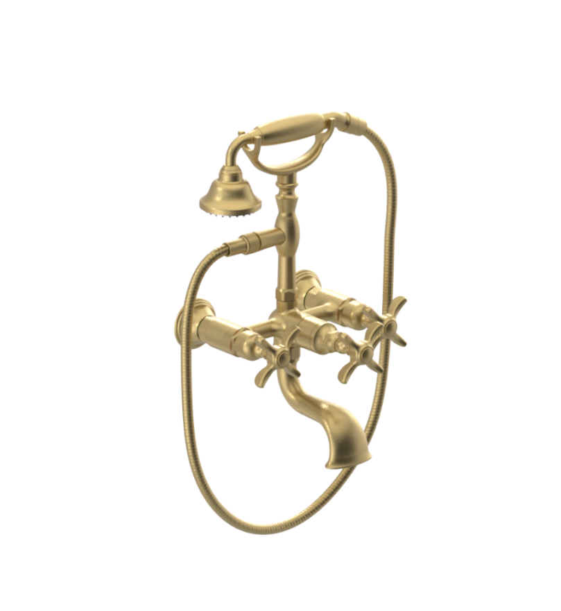 Rubinet 3WRVC Wall Mount Tub Filler With Hand Held Shower