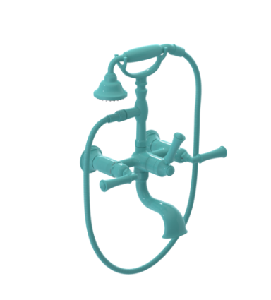 Rubinet 3WRVL Wall Mount Tub Filler With Hand Held Shower