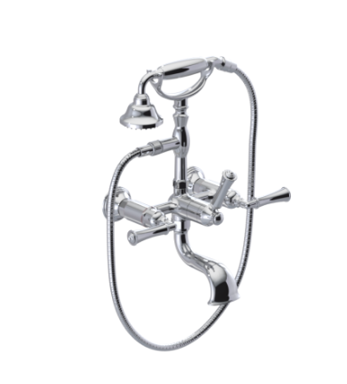 Rubinet 3WRVL Wall Mount Tub Filler With Hand Held Shower