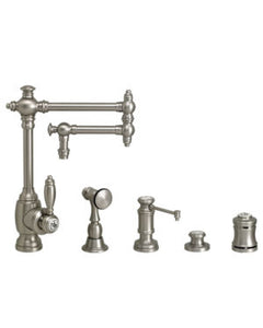 Waterstone 4100-12-4 Towson Kitchen Faucet - 12" Articulated Spout 4pc. Suite
