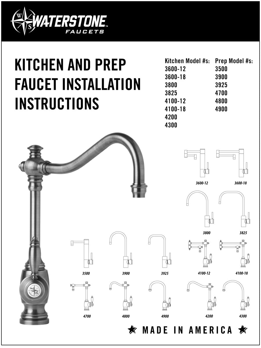 Waterstone 4100-12 Towson Kitchen Faucet - 12" Articulated Spout - Parent