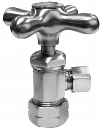 Westbrass D105X Cross Handle Angle Stop Shut Off Valve 1/2-Inch Copper Pipe Inlet with 3/8-Inch Compression Outlet - Parent