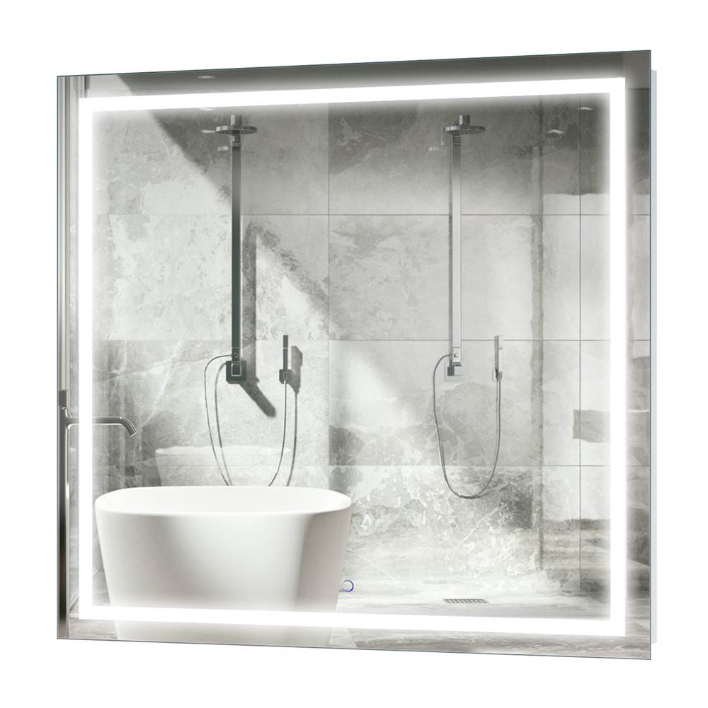 Krugg ICON4242 Icon 42 X 42 LED Bathroom Mirror With Dimmer and Defogger Large Square Lighted Vanity Mirror