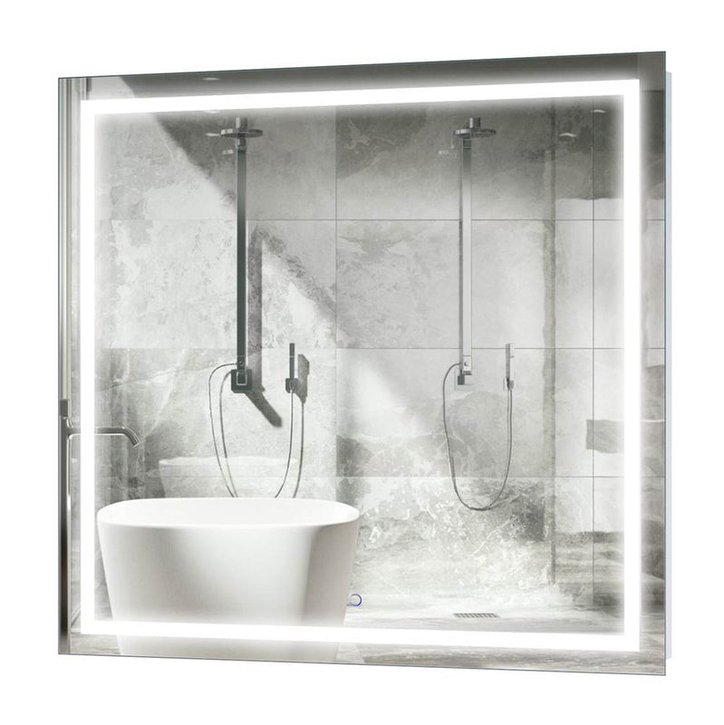 Krugg ICON4242 Icon 42 X 42 LED Bathroom Mirror With Dimmer and Defogger Large Square Lighted Vanity Mirror