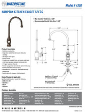 Load image into Gallery viewer, Waterstone 4300-2 Hampton Kitchen Faucet 2pc. Suite