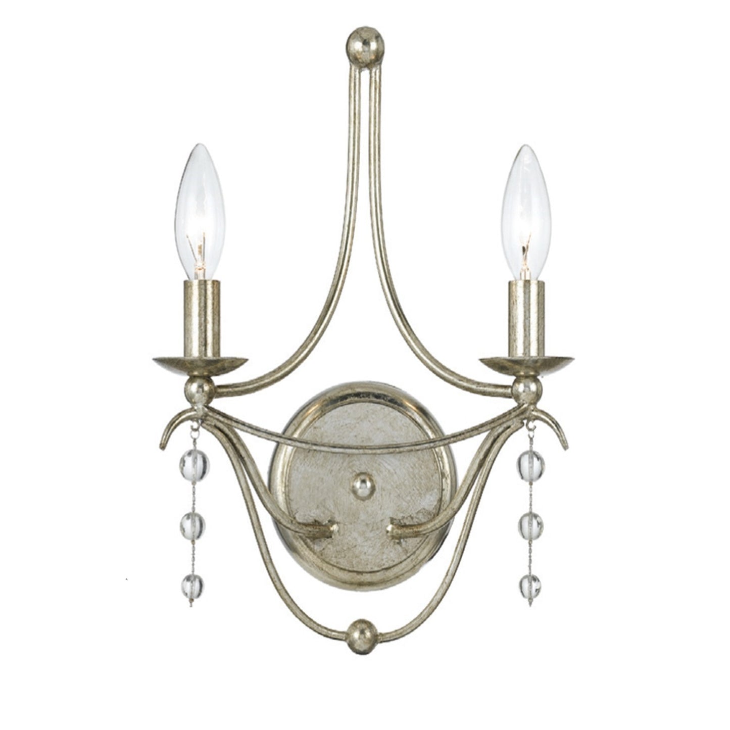 Crystorama 432-SA Metro 2 Light Wall Mount - Antique Silver