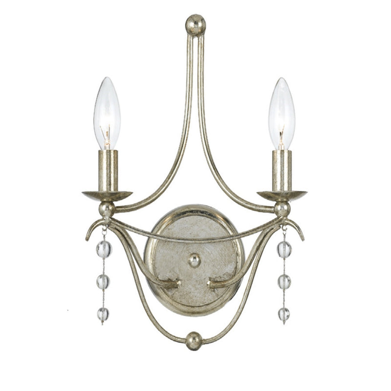Crystorama 432-SA Metro 2 Light Wall Mount - Antique Silver