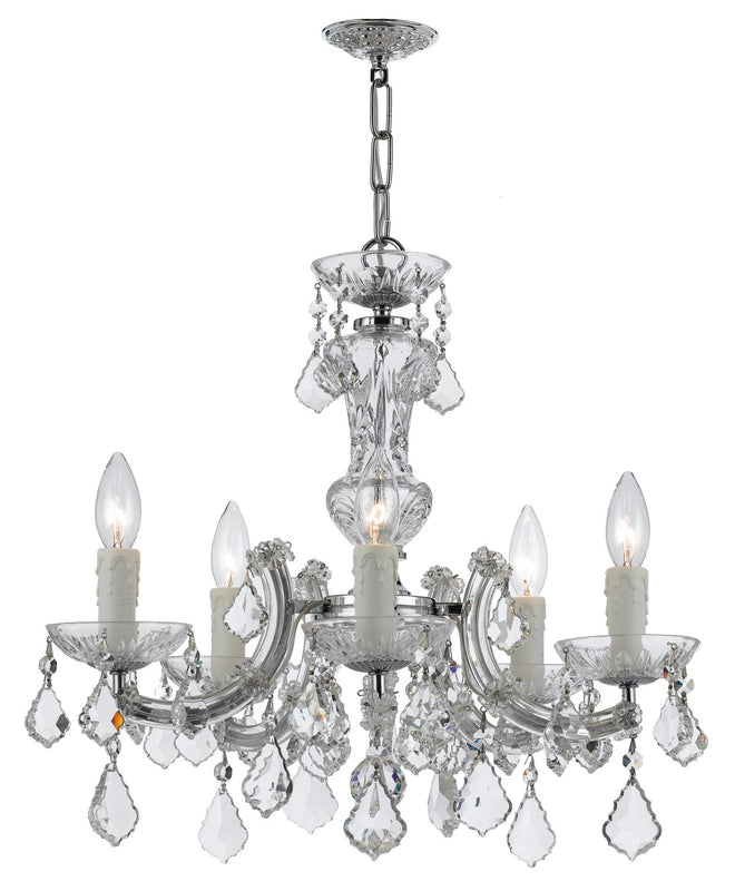 Crystorama 4376-CL-MWP Maria Theresa 5 Light Hand Cut Crystal Mini Chandelier - Parent