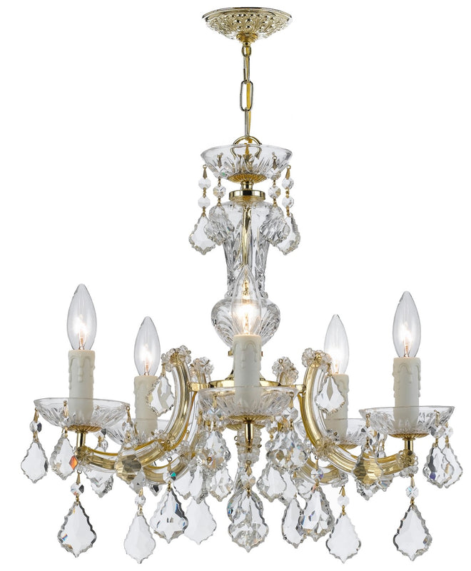 Crystorama 4376-CL-MWP Maria Theresa 5 Light Hand Cut Crystal Mini Chandelier