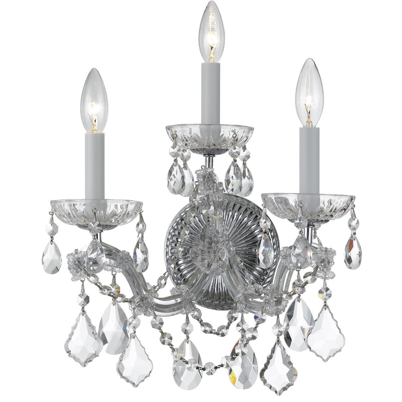 Crystorama 4403-CL-MWP Maria Theresa 3 Light Hand Cut Crystal Wall Mount - Parent