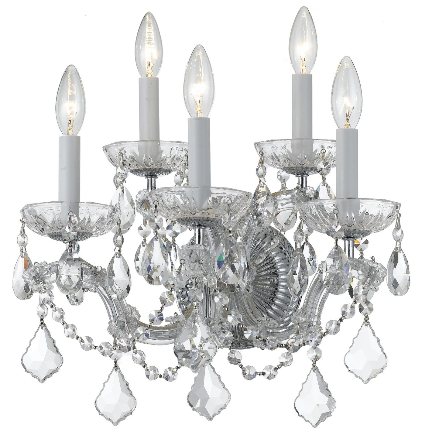 Crystorama 4404-CL-MWP Maria Theresa 5 Light Hand Cut Crystal Wall Mount - Parent