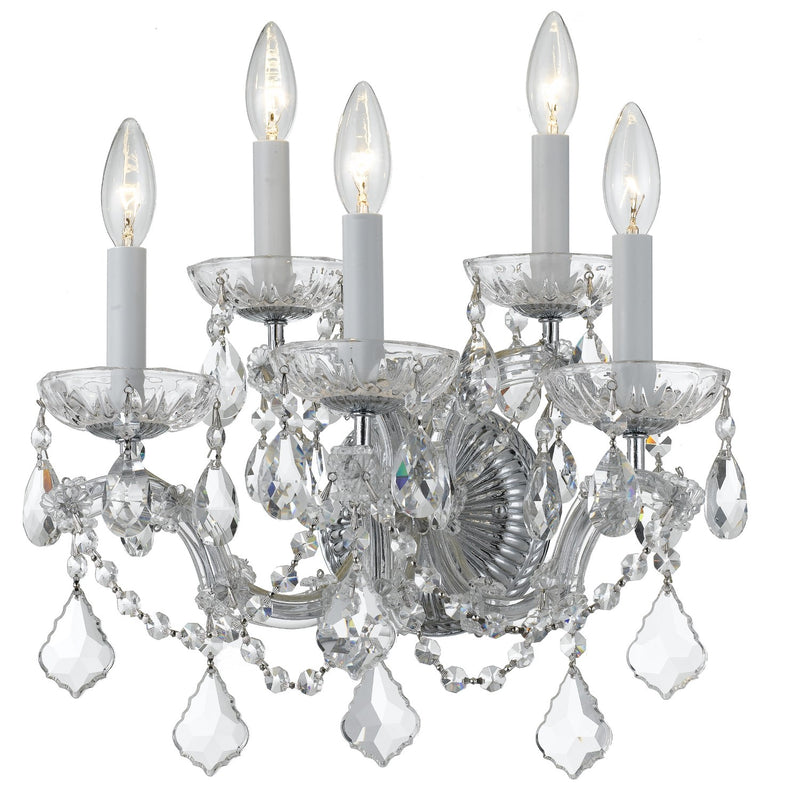 Crystorama 4404-CL-MWP Maria Theresa 5 Light Hand Cut Crystal Wall Mount - Parent