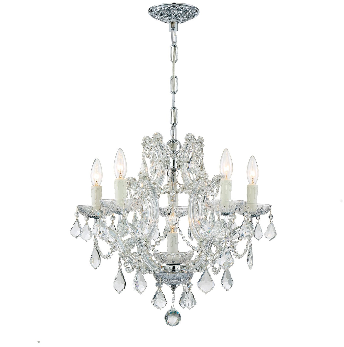 Crystorama 4405-CL-I Maria Theresa 6 Light Clear Italian Crystal Mini Chandelier - Parent