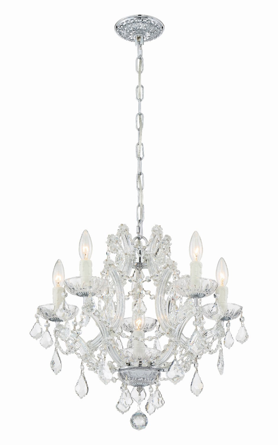 Crystorama 4405-CL-MWP Maria Theresa 6 Light Hand Cut Crystal Mini Chandelier - Parent