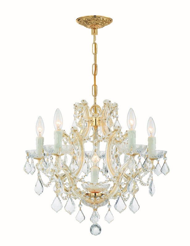 Crystorama 4405-CL-MWP Maria Theresa 6 Light Hand Cut Crystal Mini Chandelier