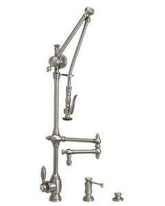 Waterstone 4410-12-3 Traditional Gantry Pulldown Faucet - 12" Articulated Spout 3pc. Suite