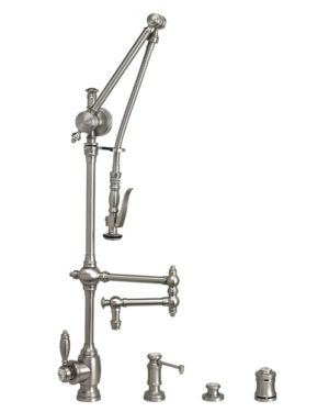 Waterstone 4410-12-4 Traditional Gantry Pulldown Faucet - 12" Articulated Spout 4pc. Suite