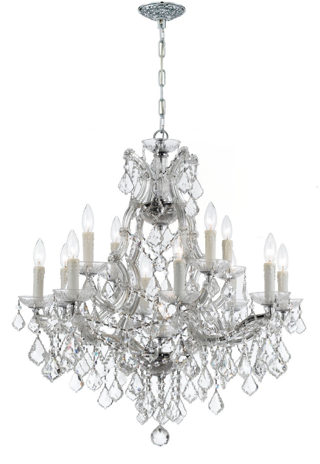 Crystorama 4412-CL-MWP Maria Theresa 13 Light Hand Cut Crystal Chandelier - Parent