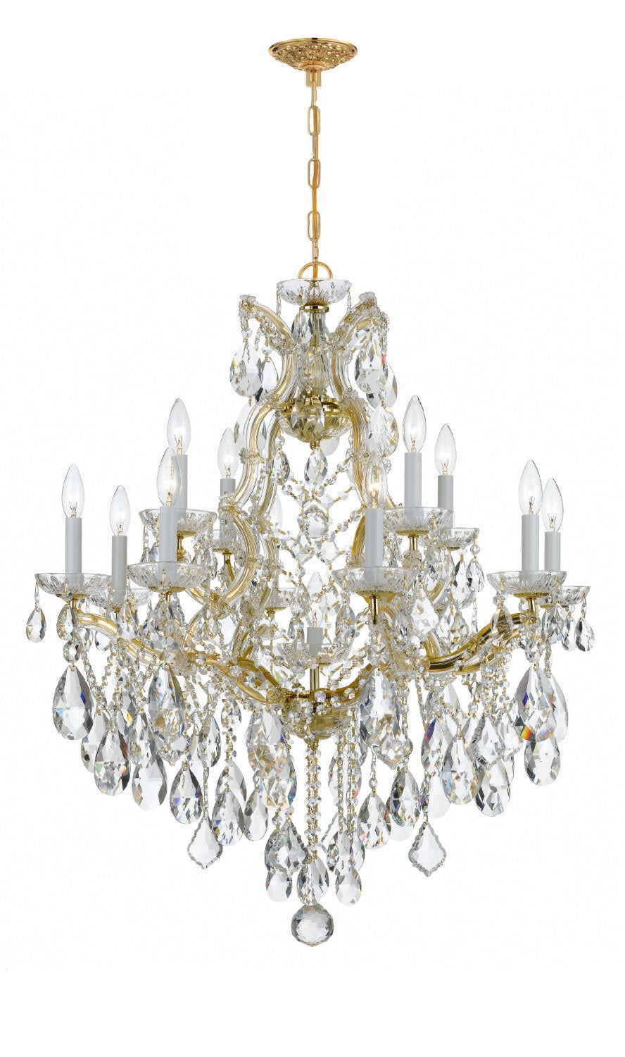 Crystorama 4413-CL-MWP Maria Theresa 13 Light Hand Cut Crystal Chandelier
