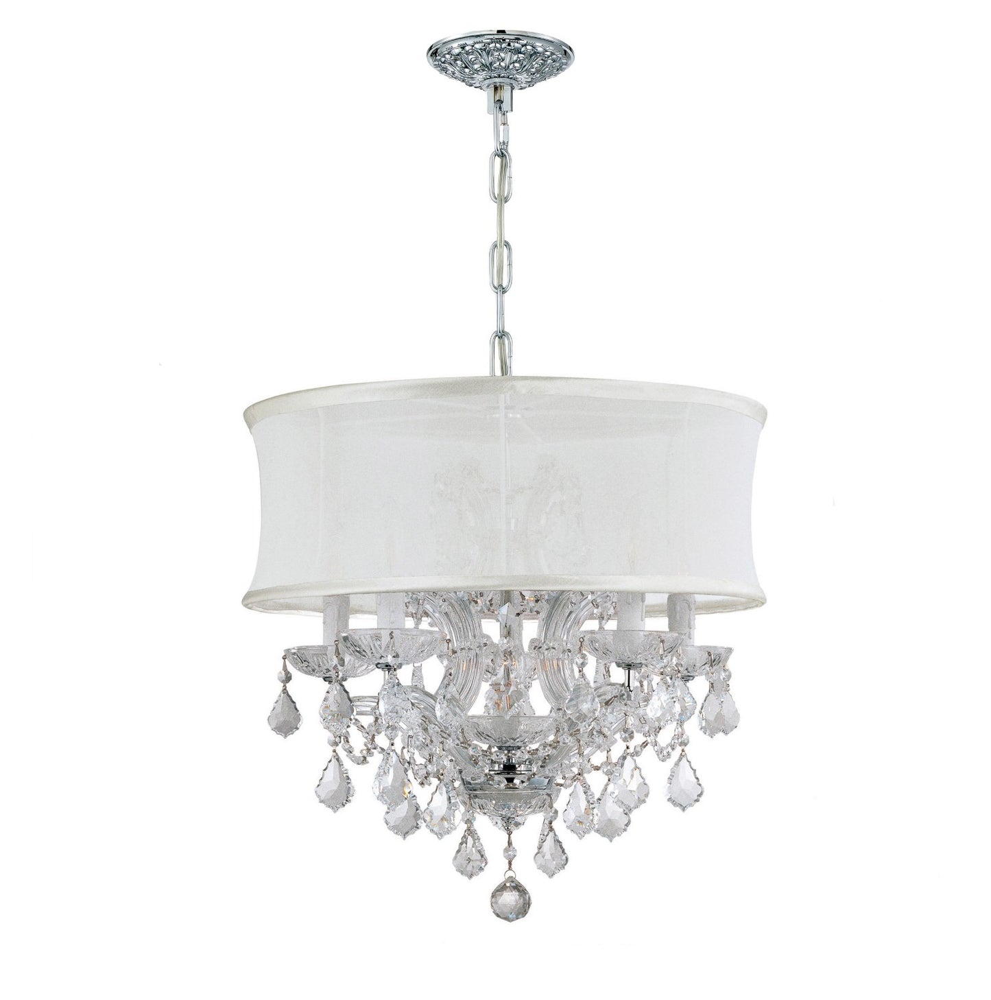 Crystorama 4415-SMW-CLM Brentwood 6 Light Crystal Drum Shade Mini Chandelier - Parent