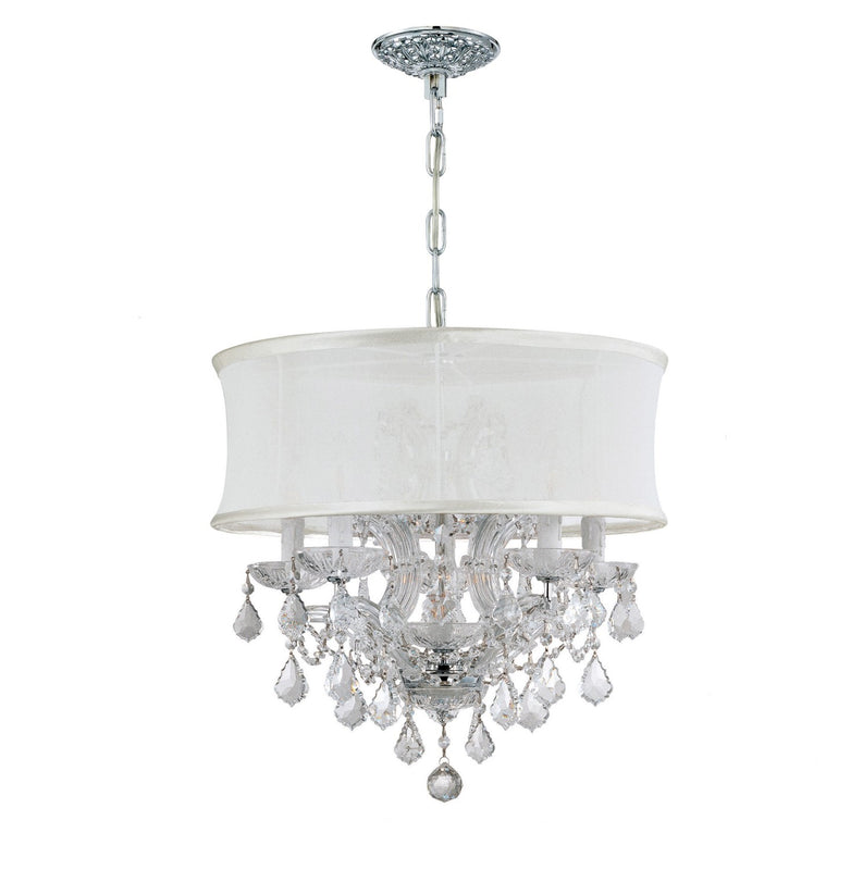 Crystorama 4415-SMW-CLM Brentwood 6 Light Crystal Drum Shade Mini Chandelier - Parent