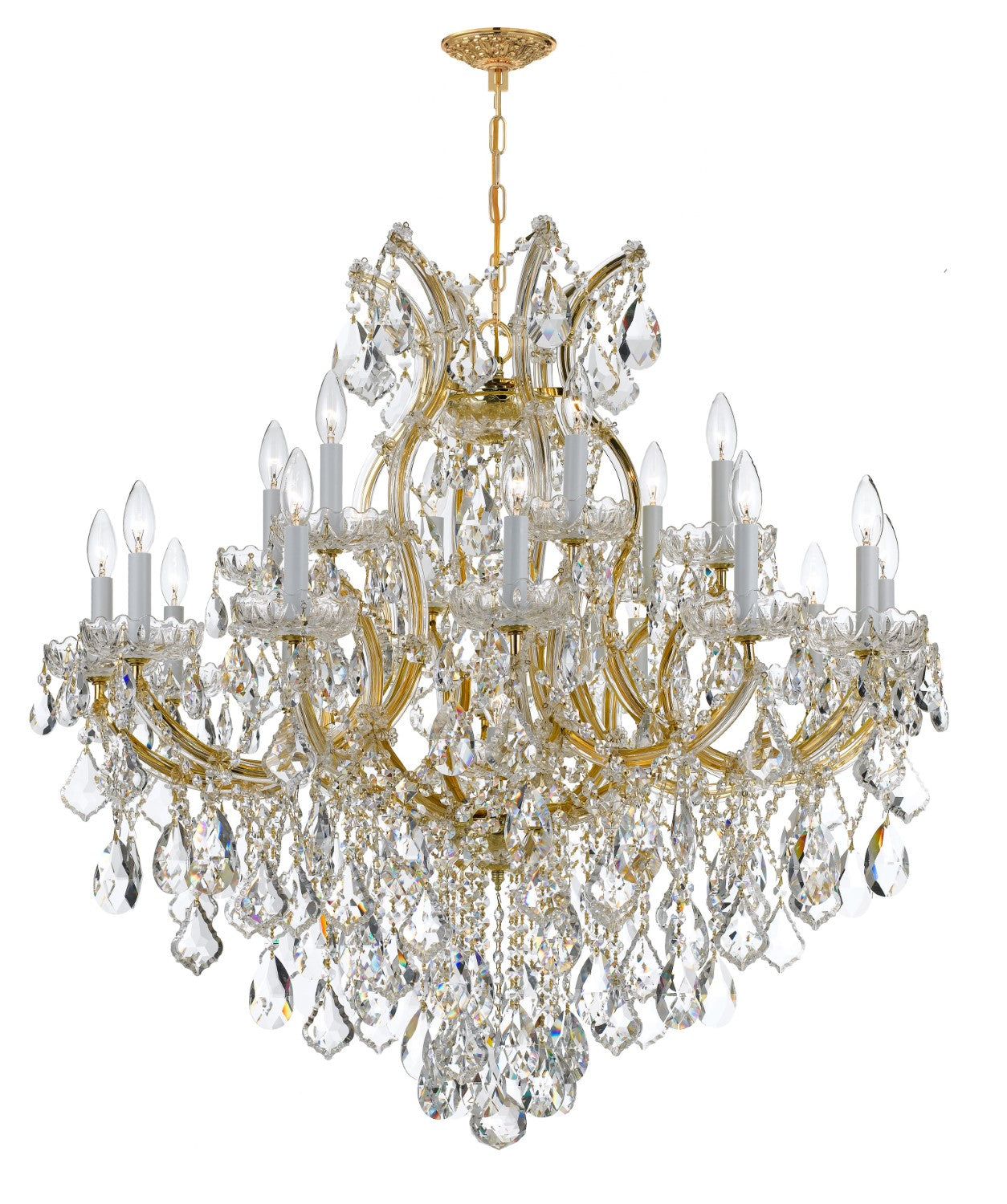 Crystorama 4418-CL-MWP Maria Theresa 19 Light Hand Cut Crystal Chandelier