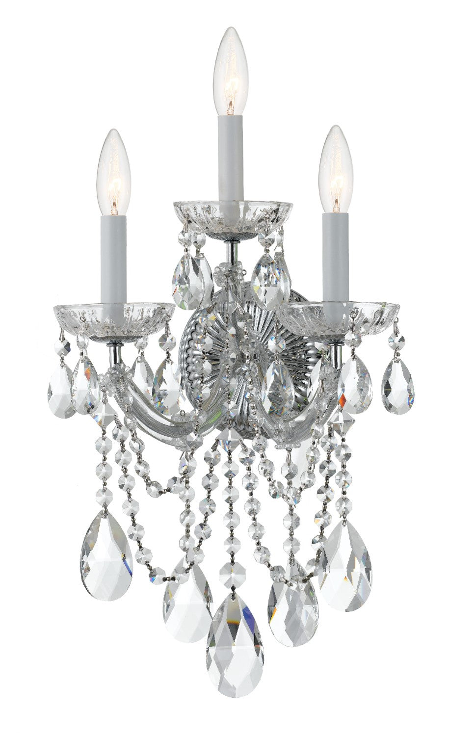 Crystorama 4423-CL-MWP Maria Theresa 3 Light Hand Cut Crystal Wall Mount - Parent