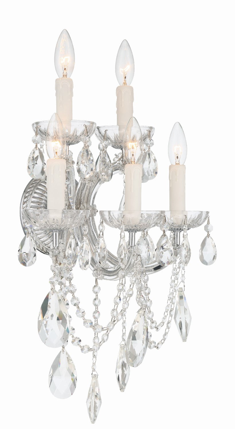 Crystorama 4425-CL-MWP Maria Theresa 5 Light Hand Cut Crystal Wall Mount - Parent