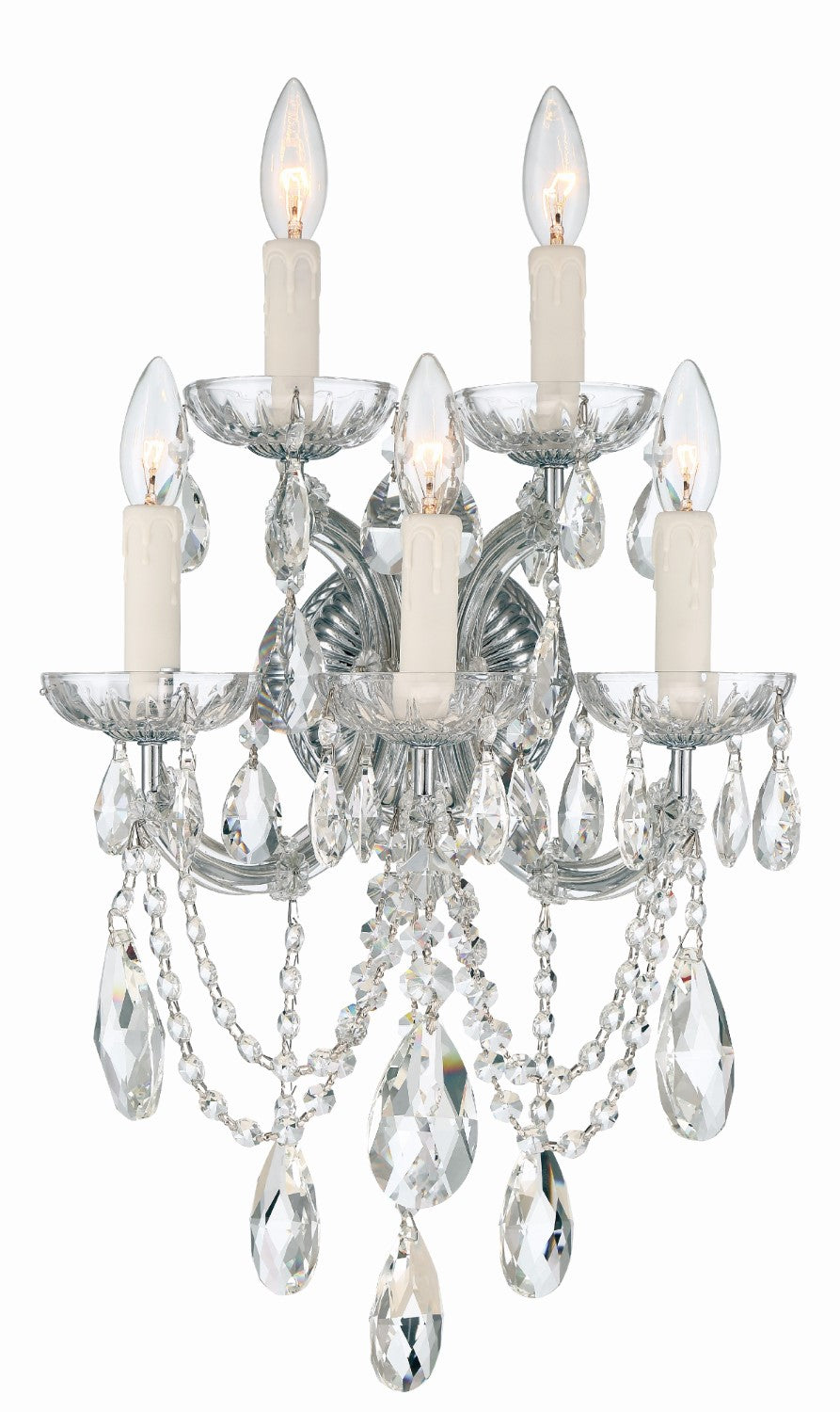 Crystorama 4425-CL-SAQ Maria Theresa 5 Light Spectra Crystal Wall Mount - Parent