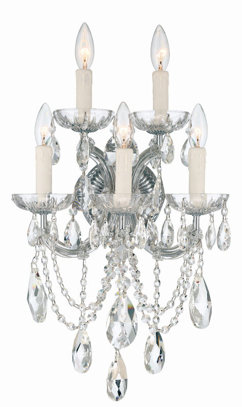 Crystorama 4425-CL-S Maria Theresa 5 Light Swarovski Strass Crystal Wall Mount - Parent